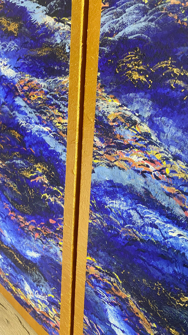 Calm & Chaos – Œuvre unique de 2 tableaux - 60x73 cm chacun