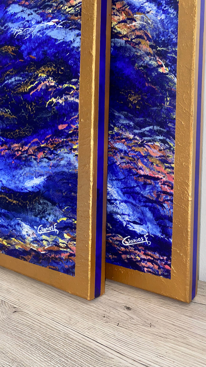 Calm & Chaos – Œuvre unique de 2 tableaux - 60x73 cm chacun