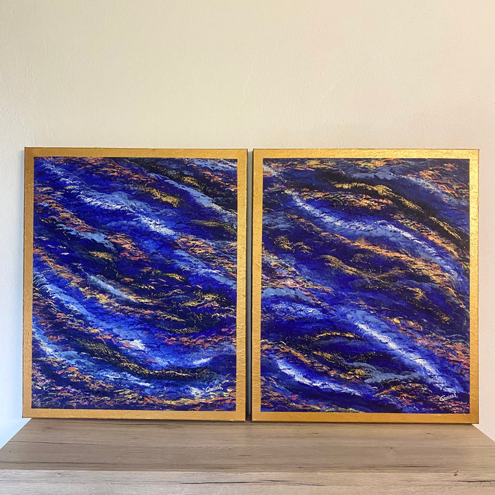 Calm & Chaos – Œuvre unique de 2 tableaux - 60x73 cm chacun