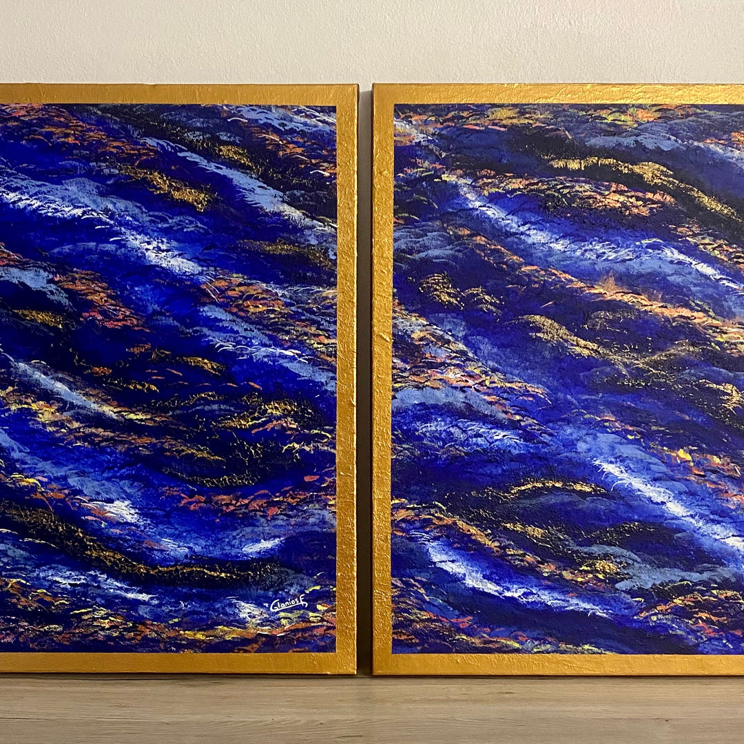Calm & Chaos – Œuvre unique de 2 tableaux - 60x73 cm chacun