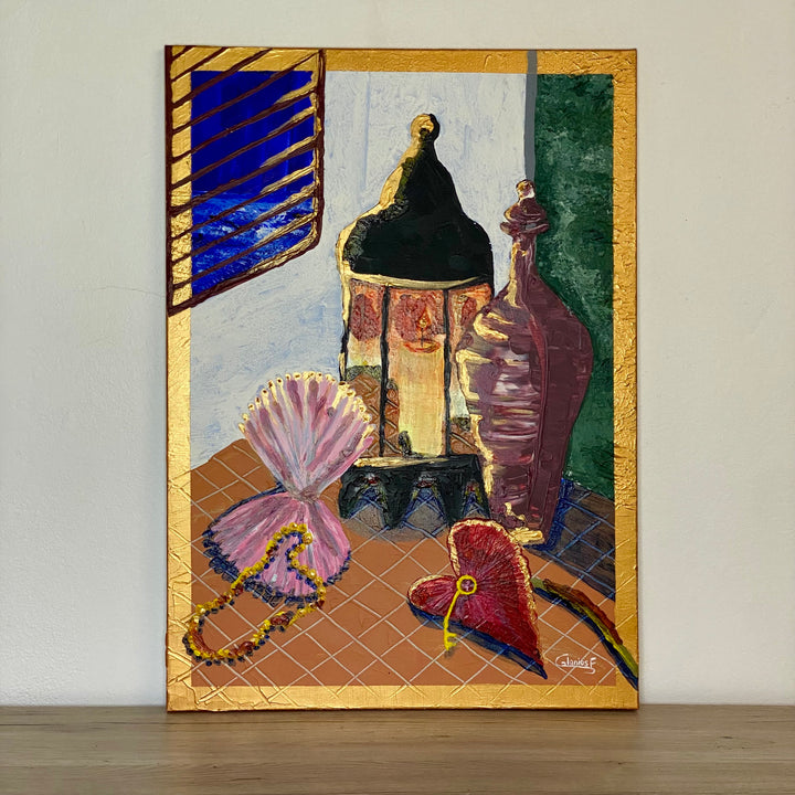 Symboles caribéens – Œuvre unique - 50x70cm