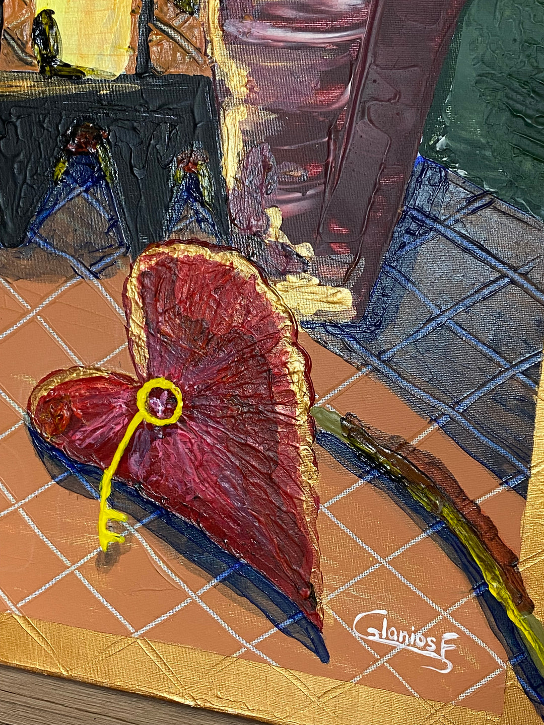 Symboles caribéens – Œuvre unique - 50x70cm