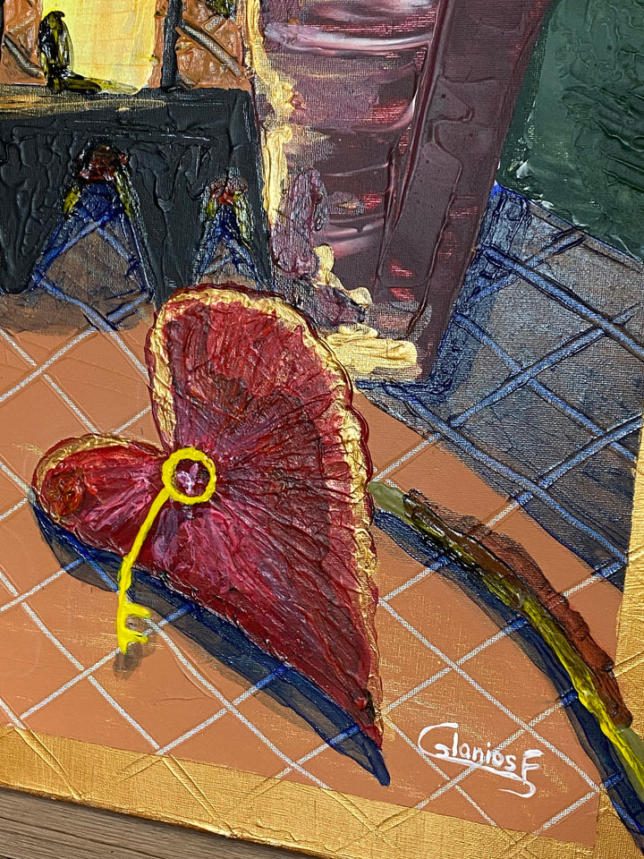 Symboles caribéens – Œuvre unique - 50x70cm