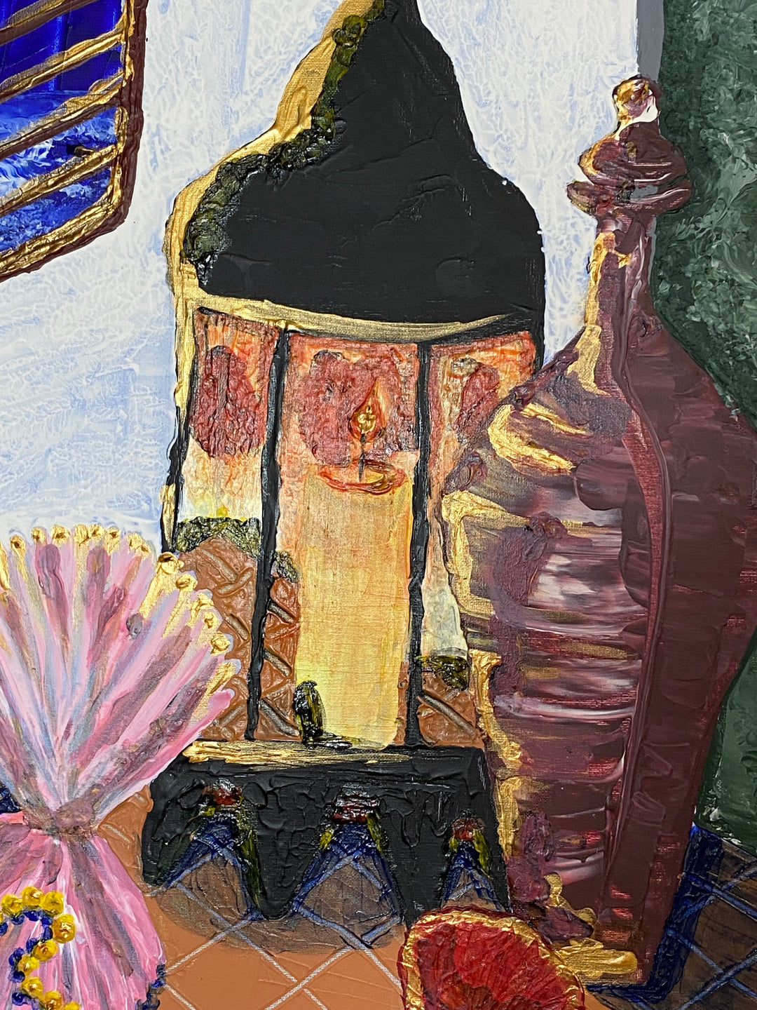 Symboles caribéens – Œuvre unique - 50x70cm