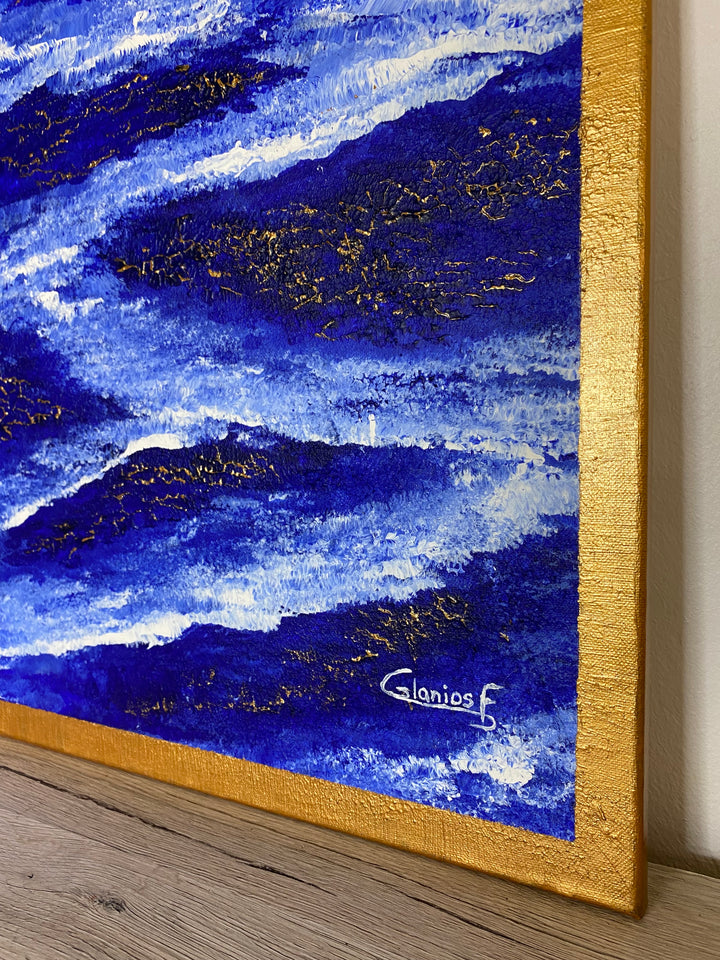 Bleu profond – Œuvre unique - 50x70cm