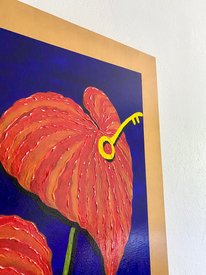 Féminité – Collection Les Anthuriums – Œuvre unique - 73x100 cm
