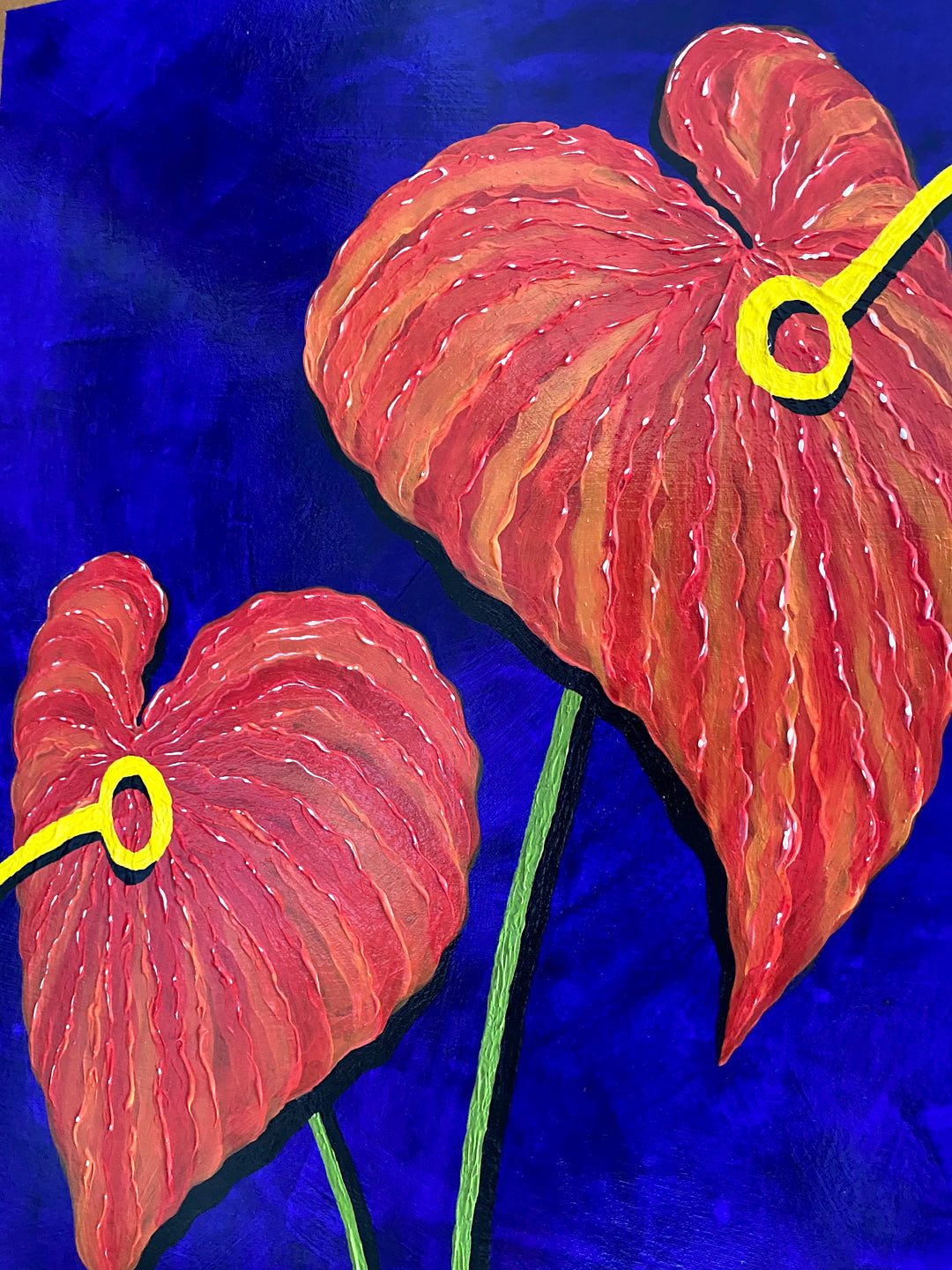 Féminité – Collection Les Anthuriums – Œuvre unique - 73x100 cm