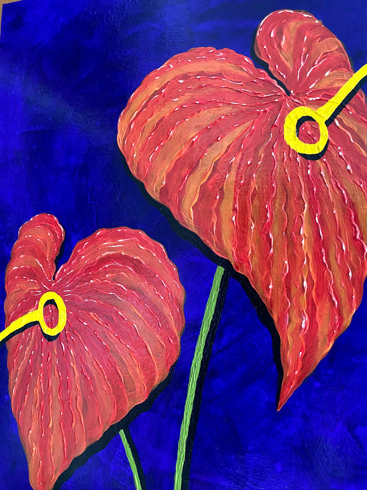 Féminité – Collection Les Anthuriums – Œuvre unique - 73x100 cm