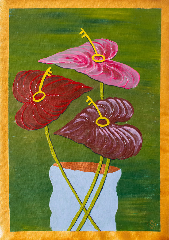 Série Cosy Complète  - Collection Les Anthuriums - Art mural imprimable - A5 à A2 - 4 œuvres